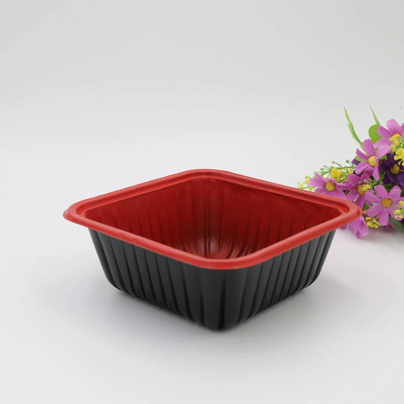 Chinese-Style Disposable Plastic Dinnerware Single-Compartment Burger Box with Lid for Party (dB-004)