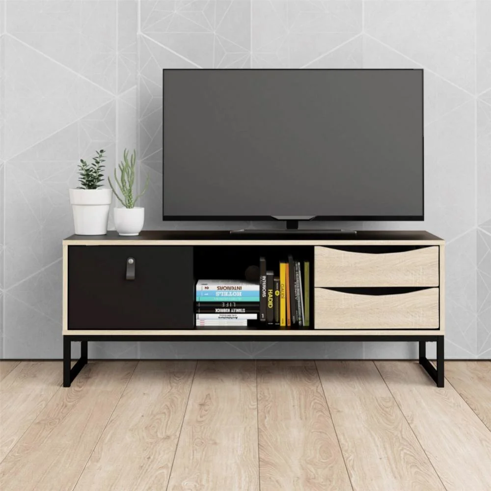 Nova mobília estilo Industrial Madeira Preta Ferramenta da indústria de mobiliário interior prateleira móvel para televisor