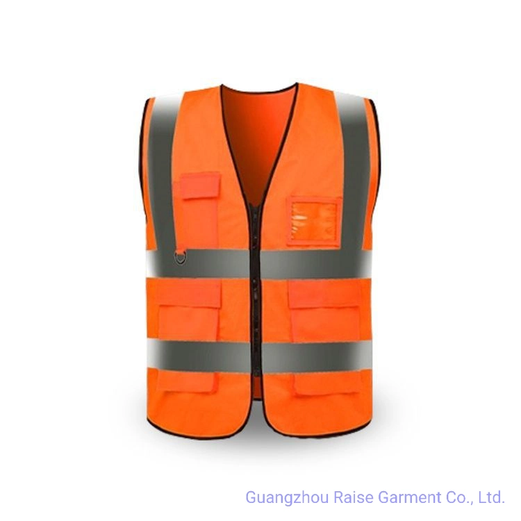 Gilet de sécurité réfléchissant Hi-Vis avec multi-poches pour vêtements de travail en gros