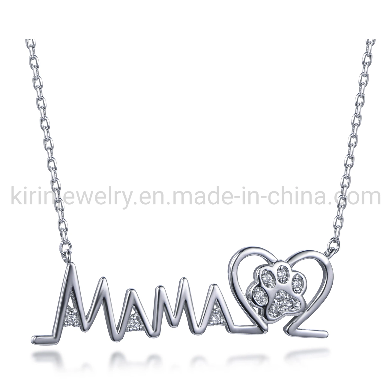 Cadeau idéal pour maman Collier Collier en or blanc de Mama Mama Lettre Necklace Mom 925 Sterling Silver nom lettre Pated Necklace