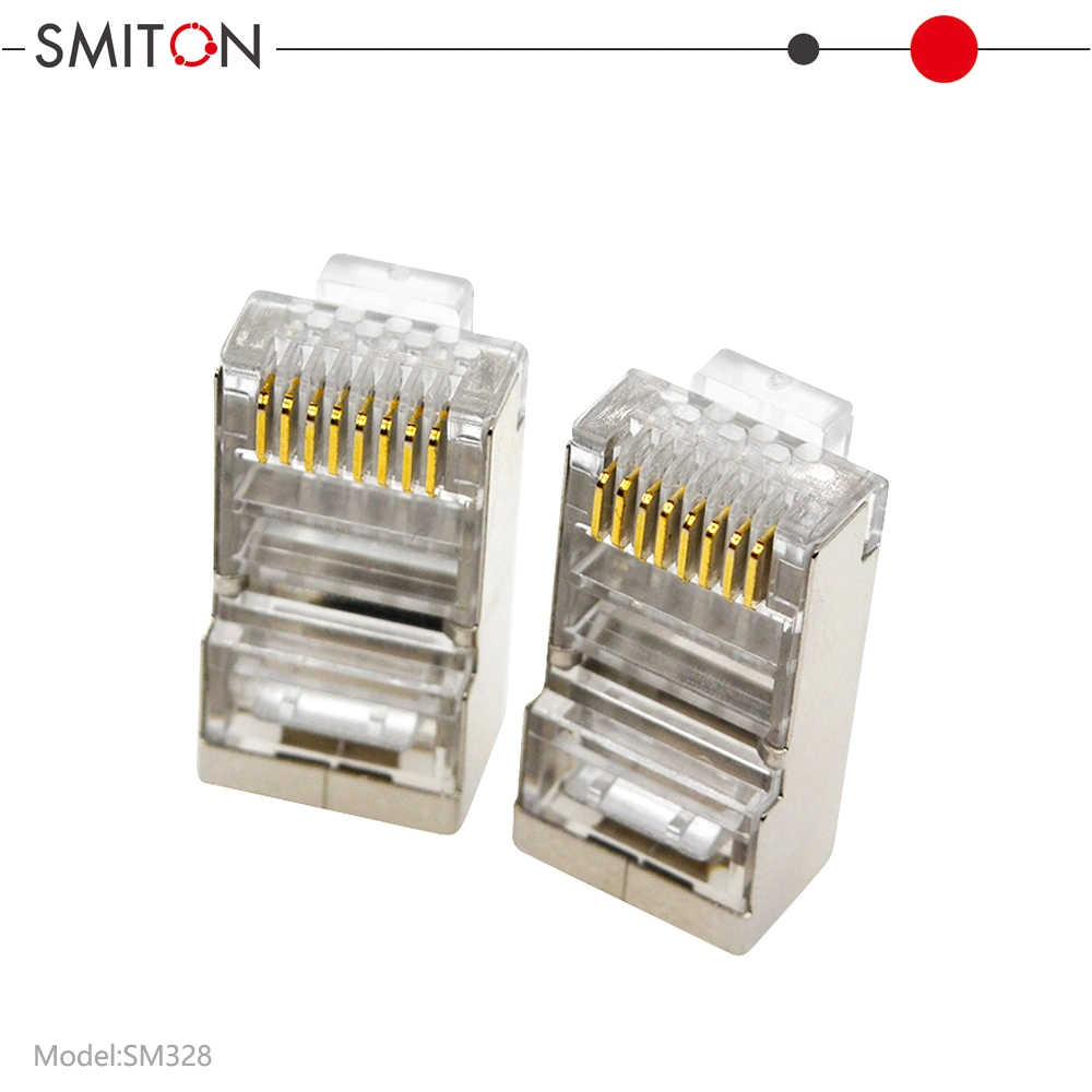 FTP Blindé Or Mâle RJ45 Connecteur Métallique pour Réseau CAT6