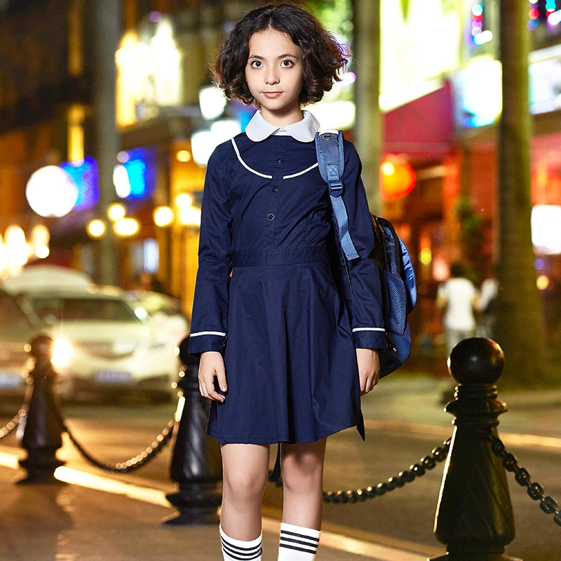 L'école usine uniforme bleu marine à bon marché de gros de l'école Shirts