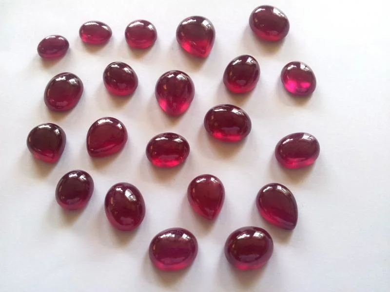 Machine Cut Oval Shape with Flat Back 5#Ruby Price Synthetic Ruby Gemstone