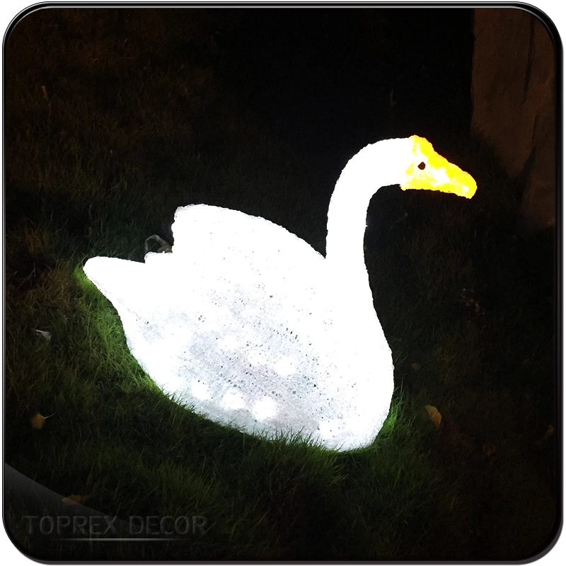 Modern Decoration Waterproof Lawn Lamp Animal Shape Swan Decorative Lighting Acrylic 3D Night Light LED Anime