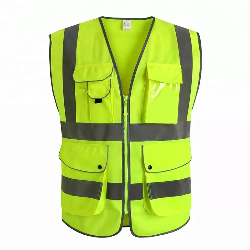 Fluorescent Construction Airport Safety Officer Work Safety Vest with Logo