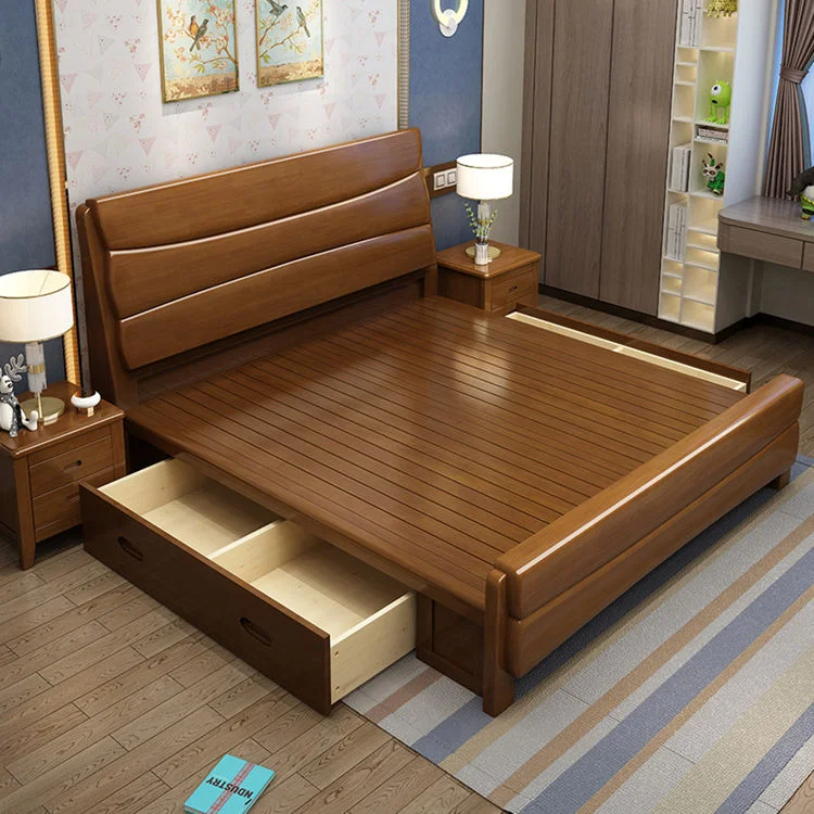 Wood Bedroom Set Furniture Frame Bed Room Double Modern Queen Size Beds