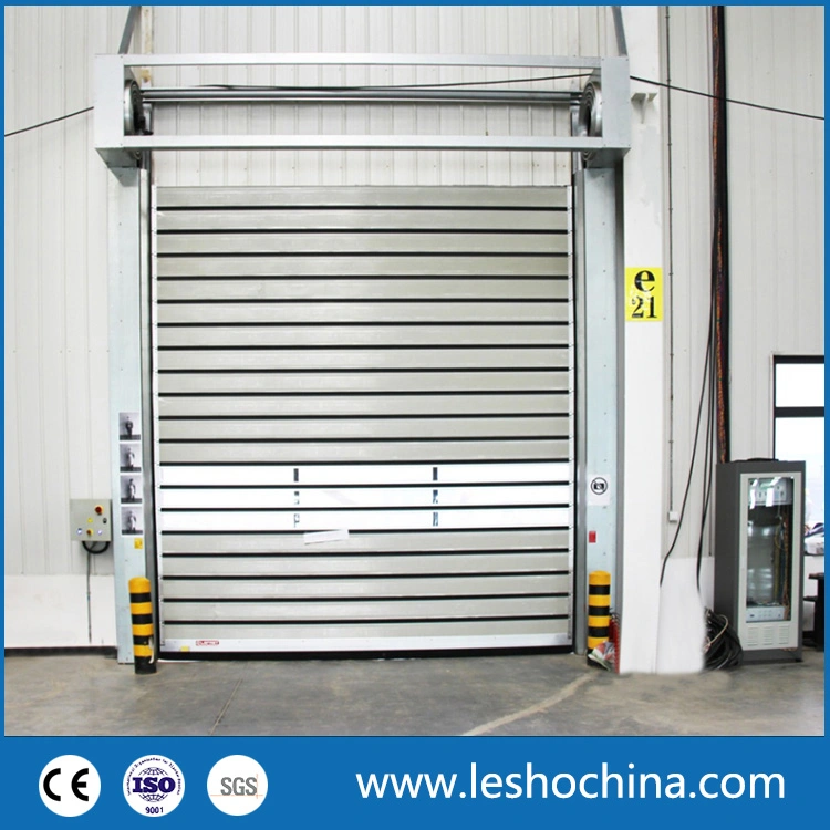 Industrielle Automatische Aluminiumlegierung Hart Thermisch Isoliert Hohe Geschwindigkeit Leistung Rolling Rapid Roll Up Fast Acting Roller Shutter Spiralsicherheit Garagentor