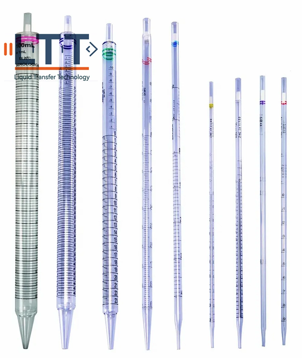 Pipette sérologique de bonne qualité avec graduation et de laboratoire médical pipette sérologique de consommables