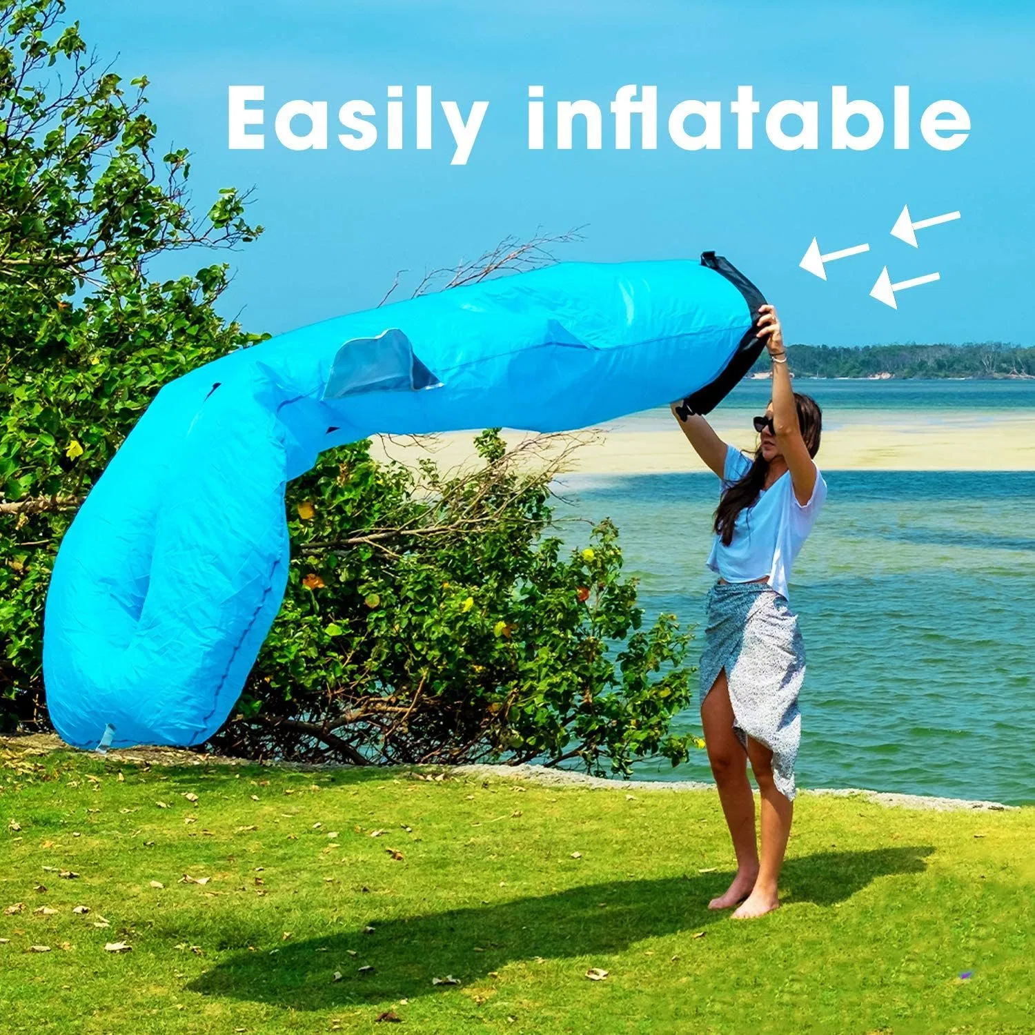 Inflatable Lounger Sofa Waterproof Beach Travel Windbag Ci15312