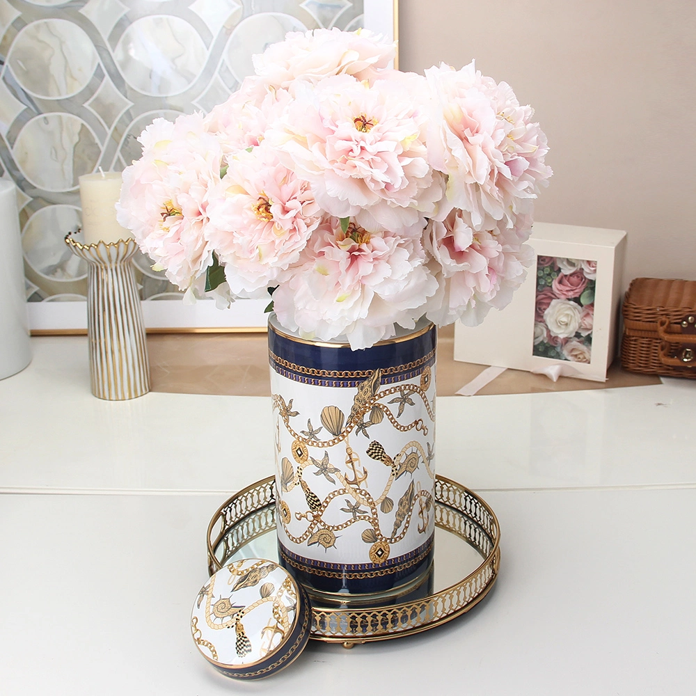 J223 High quality/High cost performance  Ceramic Flower Jar 10.6 Inch Home Decor Porcelain Storage Coffee Honey Jar Sets Inter Decoration for Hotel