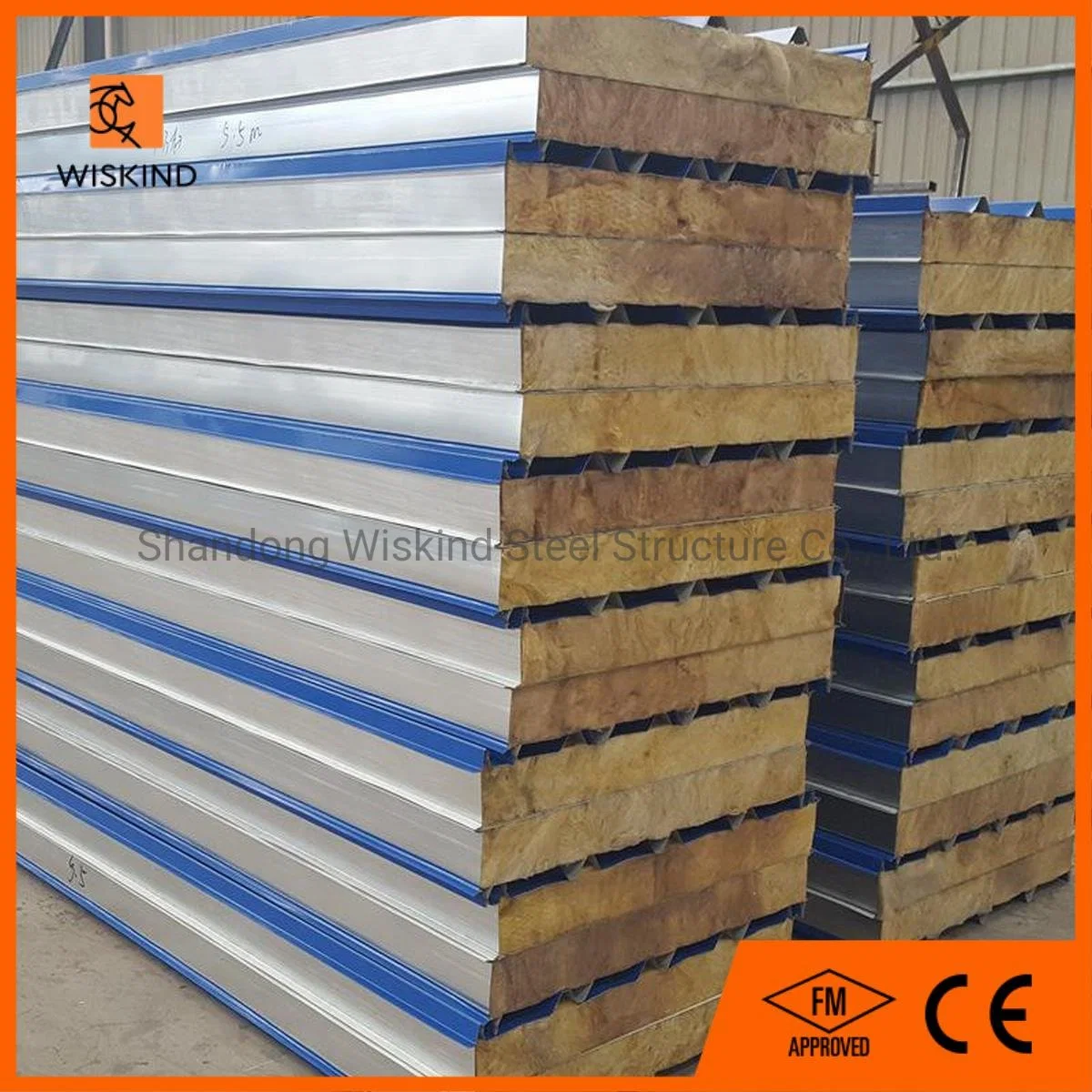 PE/HDP/PVDF/SMP/Hpc Coated Steel Sandwich Panel/Building Material Rockwool/PU/PIR for Modern Prefab Steel Structure Building Prefabricated