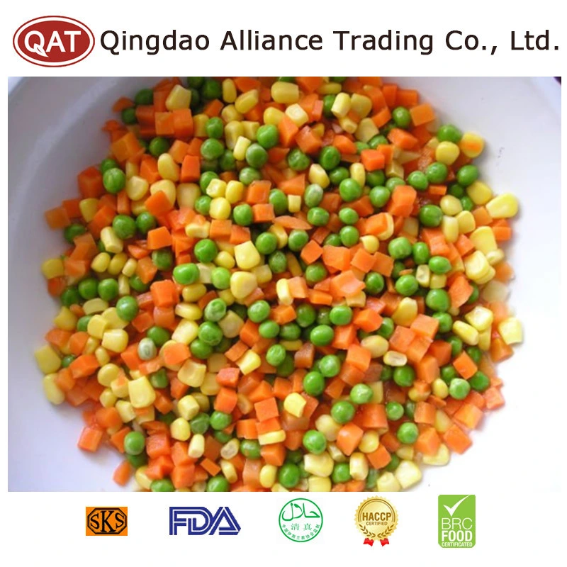 High quality/High cost performance Frozen Mixed Vegetables IQF 3 Ways Green Health Vegetables Blend with Carrots/Peas/Corn/Green Beans with Retail Bulk Price