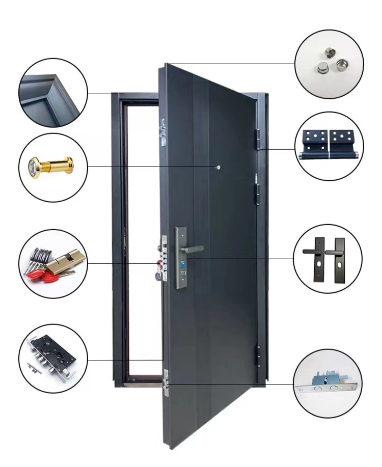 Supplier Turkey Security Doors Modern Exterior Steel Double Door