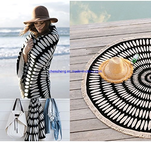 Custom Cotton Printed Tassels Large Round Mandala Beach Towel