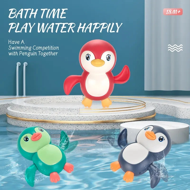 Bath Interesting Baby Washing Toys Bathroom Toy Colorful Cute Shape Chain Toy Plastic Children Gift Penguins Bathroom Playing