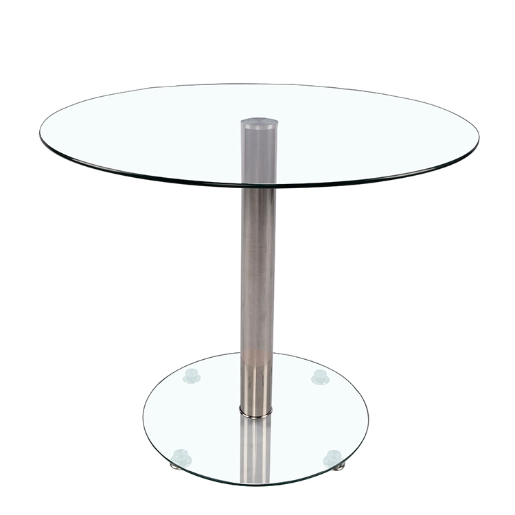 Hot Sale General Use European Style 4 Seat Industrial Glass Round Dining Conference Table