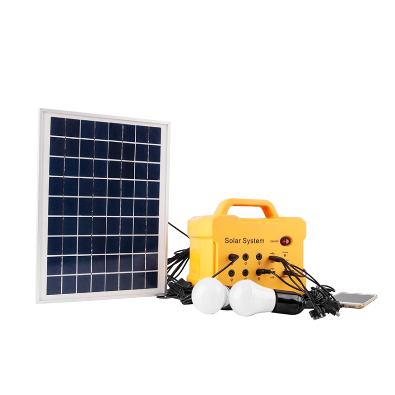 Portable Inicio Kit del Sistema de Iluminación Solar Fotovoltaica Energía Solar en casa completo con cargador de teléfono