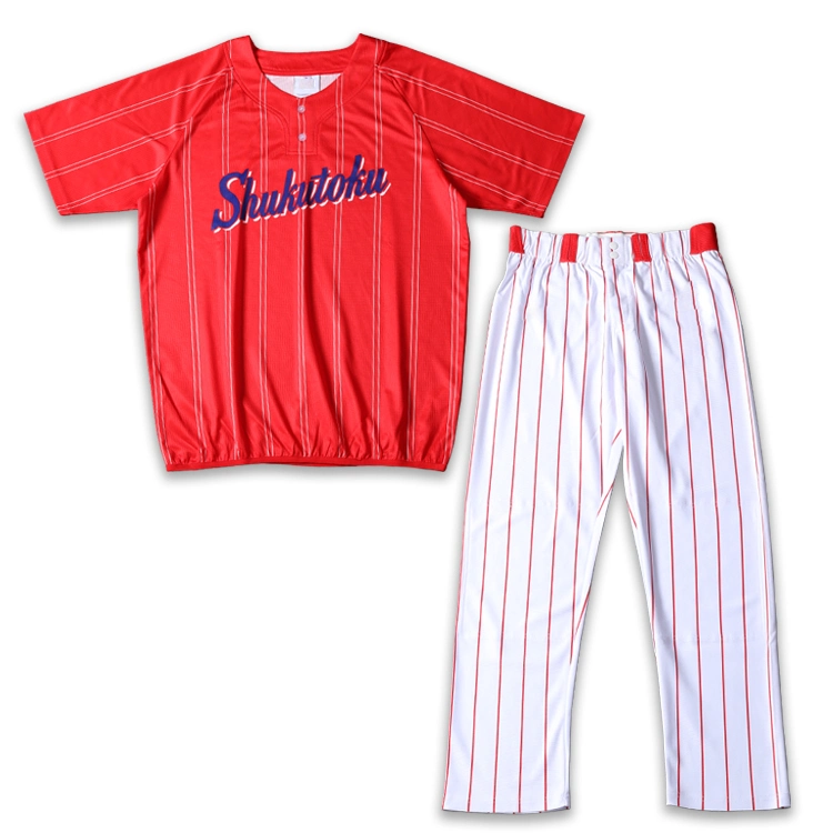 Custom Baseball Uniform Set Shirts Pants Sublimation Logo Print Strip Baseball Softball Wear