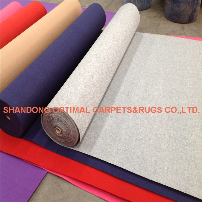 Needle Punched Air Exhibition Felt Carpet for Fair with PE Resist Film or Without Resist Film