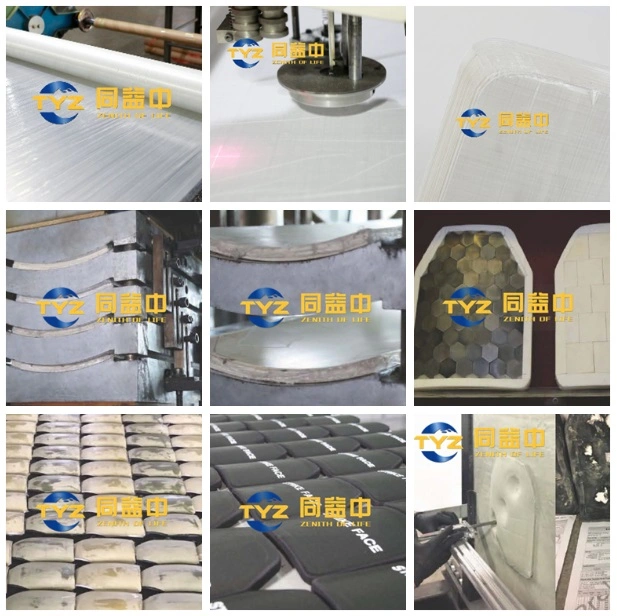 Prueba de balas de disco duro de la placa de cerámica de la armadura con polietileno y el carburo de silicio (TYZ-NIJ III CIM-IIIA. 44)
