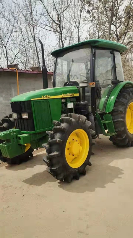 Agricultural Machinery John Deere 754 with Cabin 4X4 Wheel Tractors Diesel with Special Tires Used for Lawn/Garden 75HP