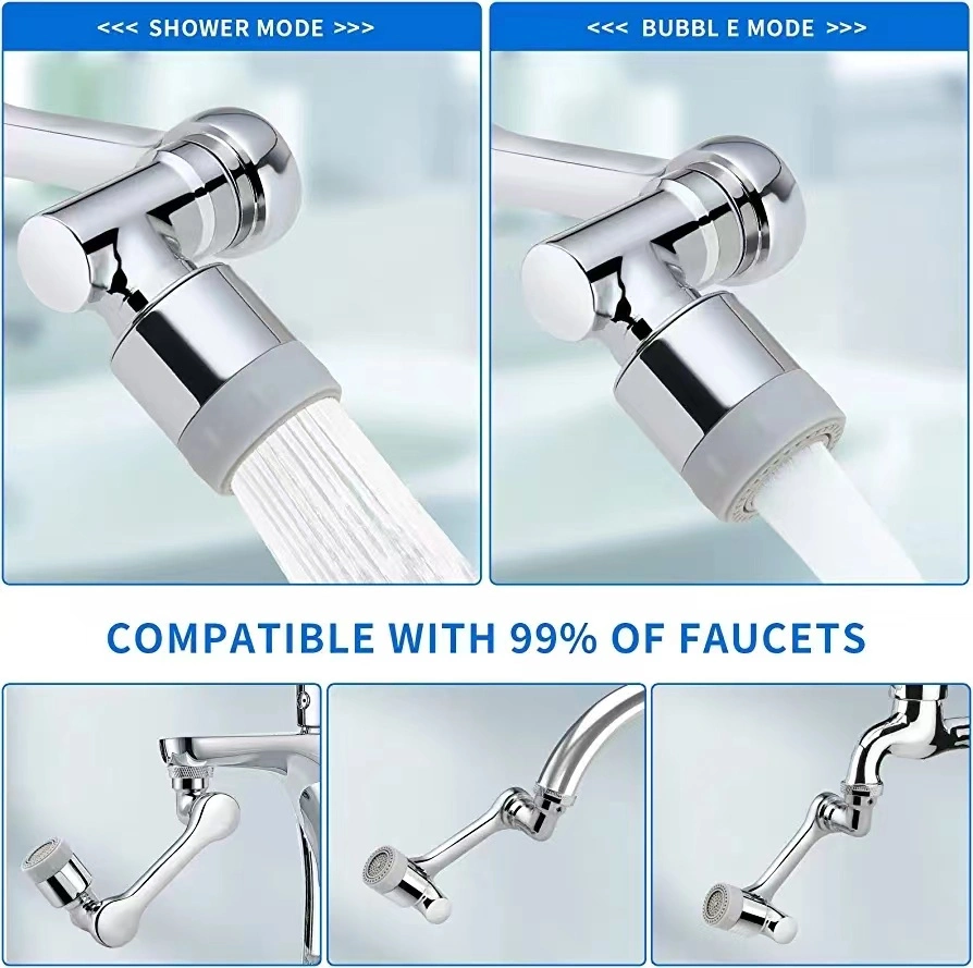 Rotating Faucet Extender with 2 Water Outlet Modes for Bathroom and Kitchen