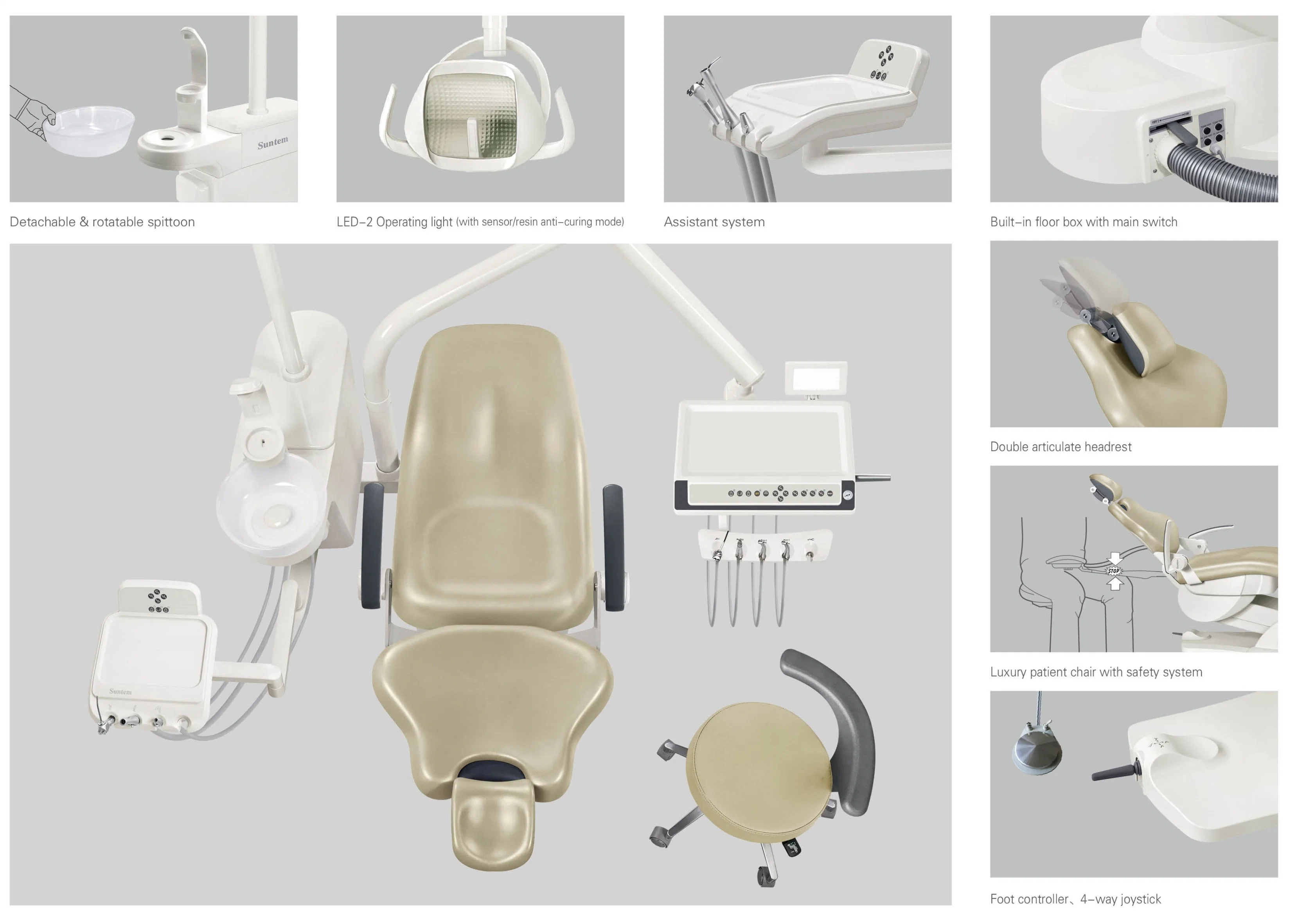 St-D520 Medical Instrument/Dental Chair with Foot Controller/Disinfection/Multifunction
