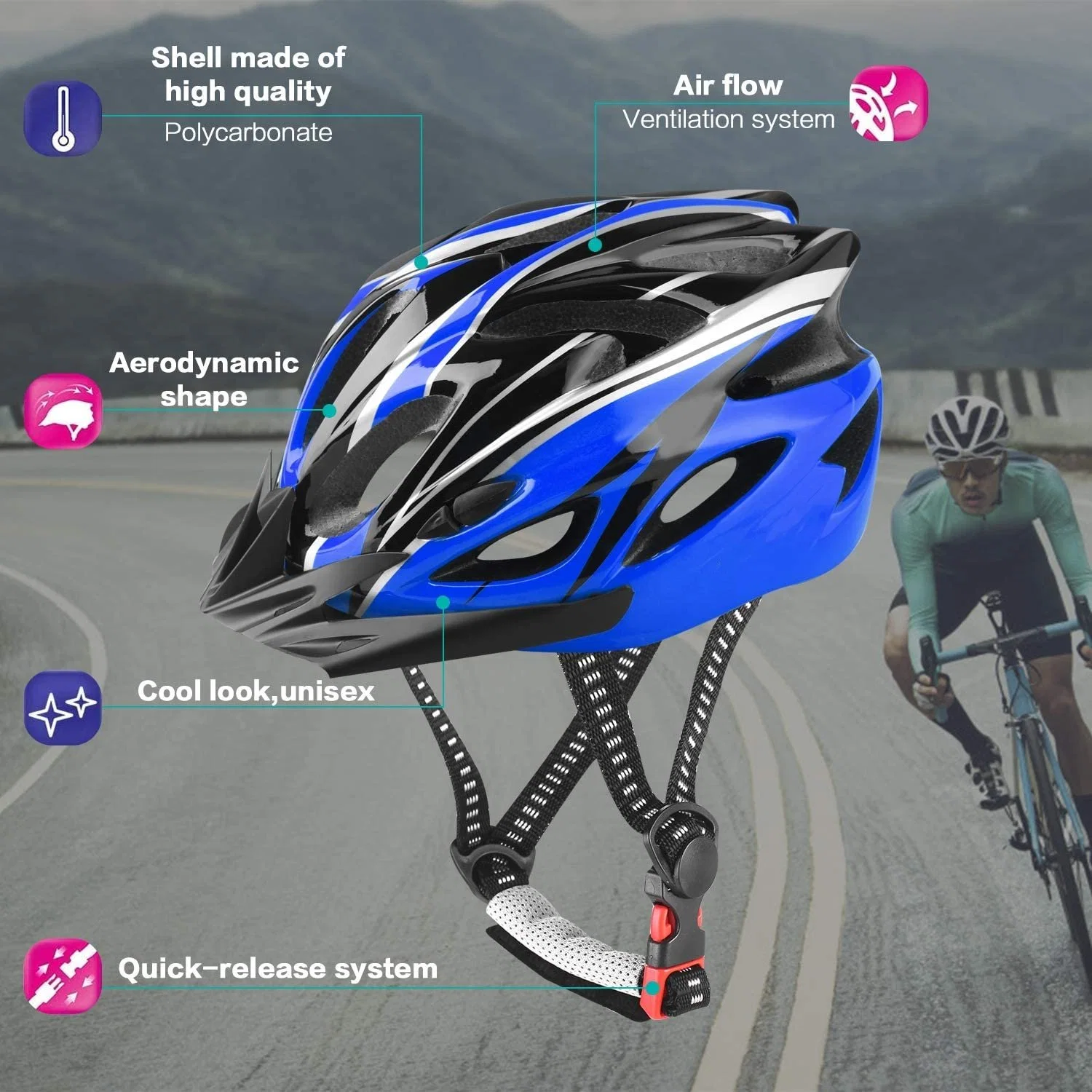 Adjustable Helmet Bicycle Road Bike Helmet/Mountain Bike Helmet/Cycle Helmet Bicycle Sport for Adults