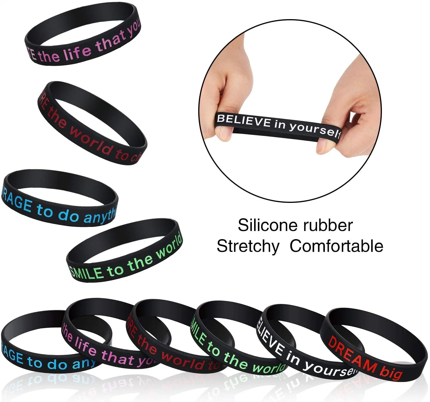 Custom Cheap Factory Wholesale RFID forme différente Custom coloriage mode Logo montre imprimée USB Bracelet en silicone en relief pour cadeau de promotion