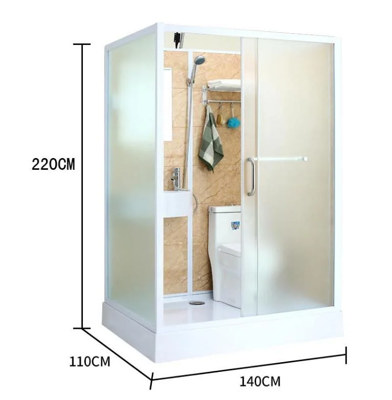 Cabina de ducha prefabricada resistente y ligera para hospitales y centros de cuidado de personas mayores