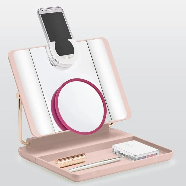 LED with a Lamp Makeup Mirror Bring a Mobile Phone Clip