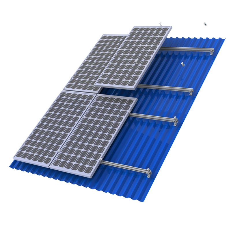 Solar de 10kw de energía solar del techo de metal de aluminio de montaje de sistema de estanterías L Pies techos de calamina soportes de la estructura de montaje