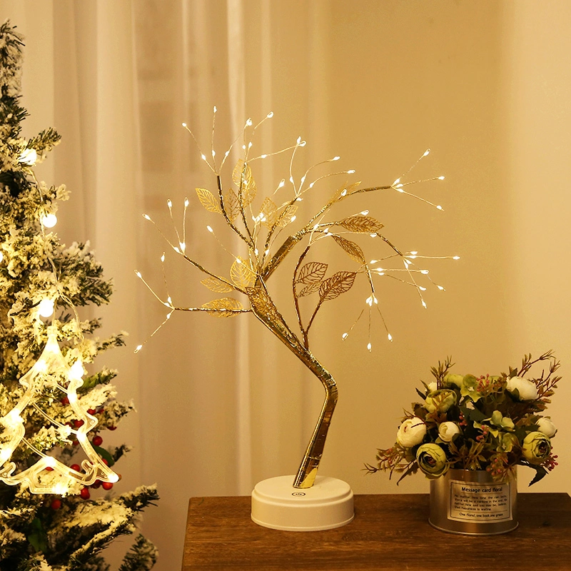 USB Battery Plug 45cm 24/36/48 Bulbs Christmas Home Wedding Artificial Tree Table Night Flower Blossom LED Cherry Tree Light