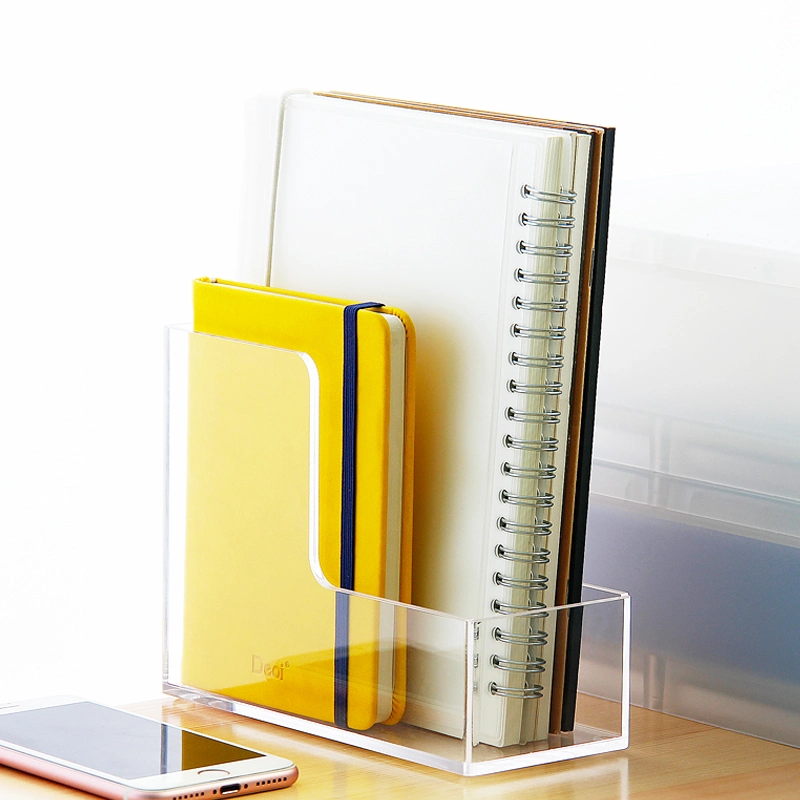 A5 Transparent Acrylic Storage Box as File Notebook Holder