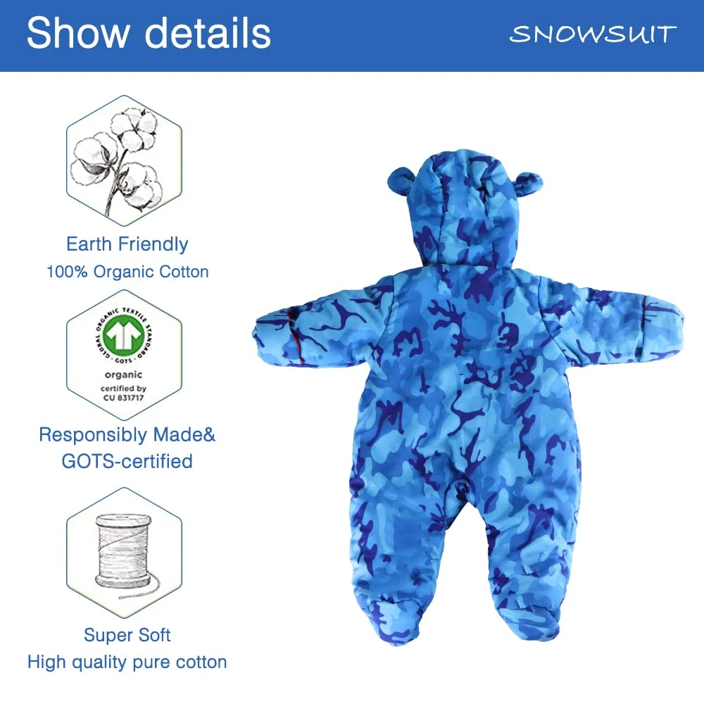 Suit Baby Snowsuit 0-3 Months Down Jacket Jumpsuit Infant Onesie Winter Outwear