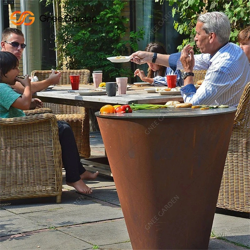 Corten Steel Grill moderne à bois