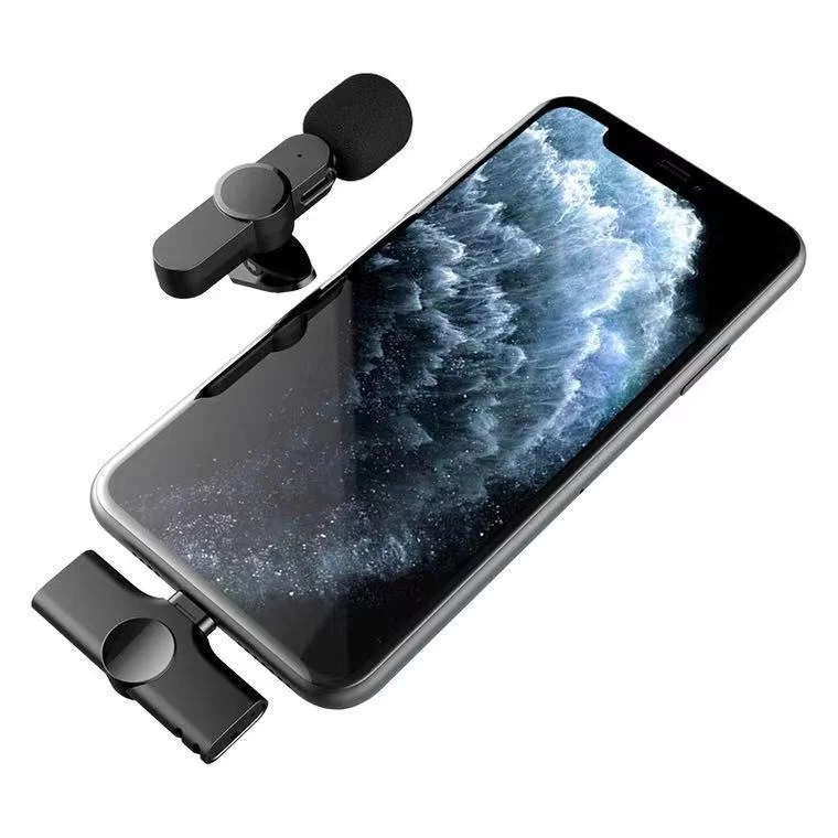 Micrófono Lavalier inalámbricos de audio portátil de grabación de vídeo mini micrófono para iPhone Android teléfono Microfonoe Juegos en Vivo