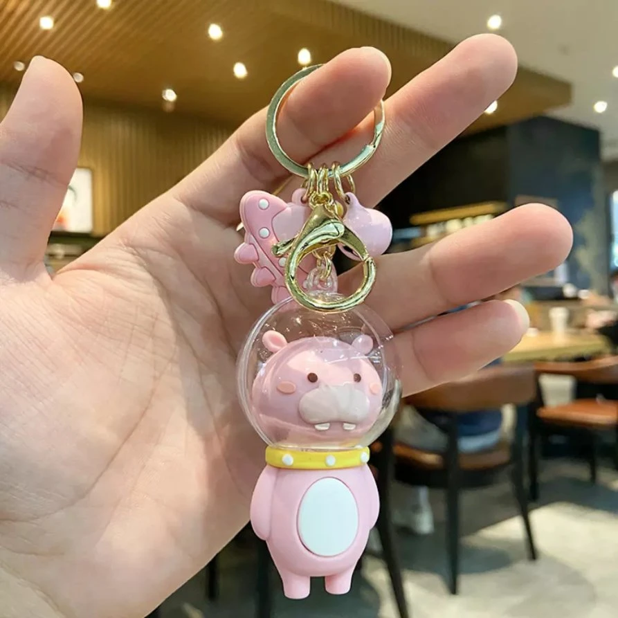 Custom Cute Cartoon 3D Keychain with Wrist Strap Car Accessories Bag Ornament Doll PVC Gold Key Rings Gift