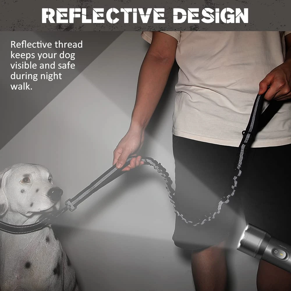 Tactical Heavy Duty Bungee reflectante personalizada perro Correa para perro caminando y formación