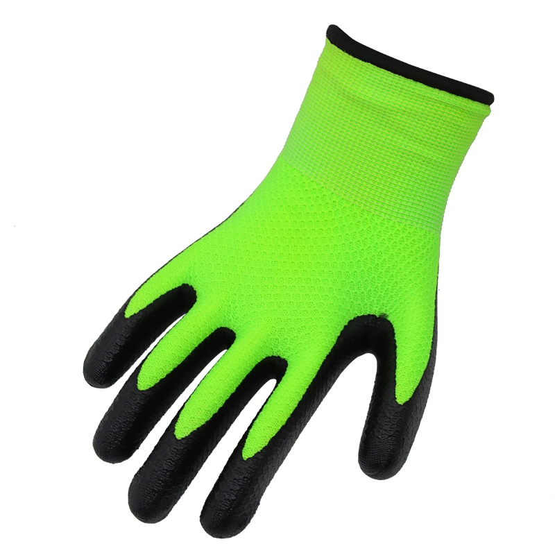 Oil Resistant 13G Nylon Liner 13G Feather Yarn Nitrile Coated Winter Warm Working Gloves