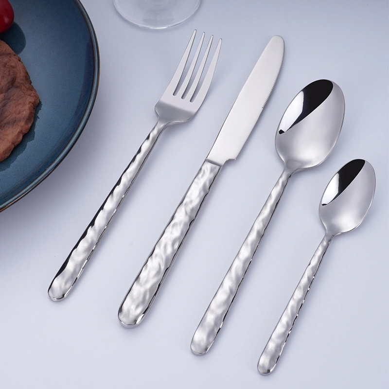 Kitchen 4 PCS Spiral Handle Stainless Steel Cutlery Flatware Set