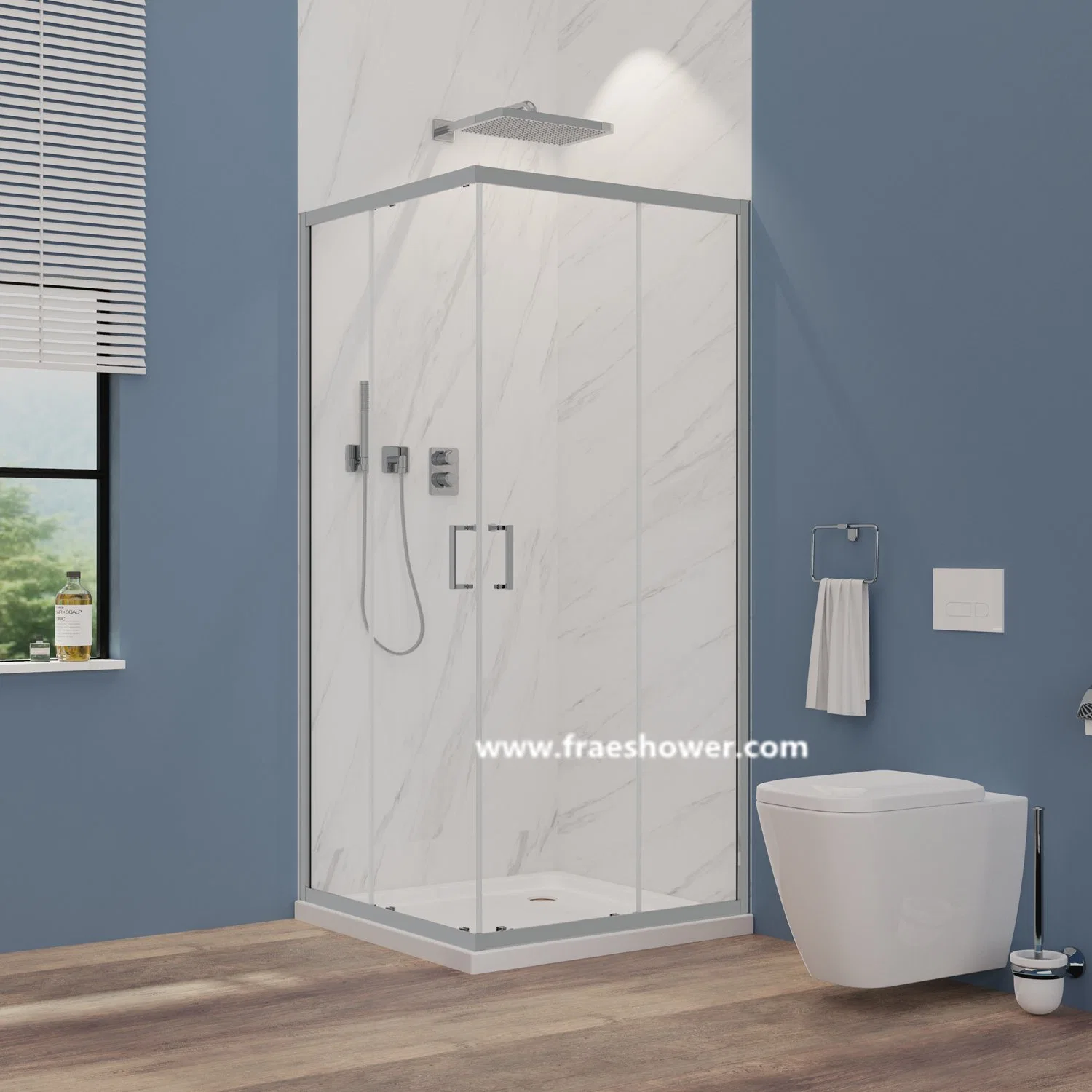 Bathroom Simple Aluminum Frame Enclosure Room Tempered Glass Sliding Shower Door