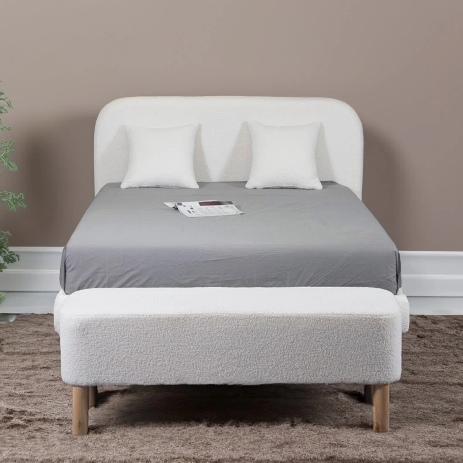 O OEM Huayang Sintético Personalizada King cama estofadas e sala de estar, cama de veludo mobiliário moderno SGS Certificação de fábrica