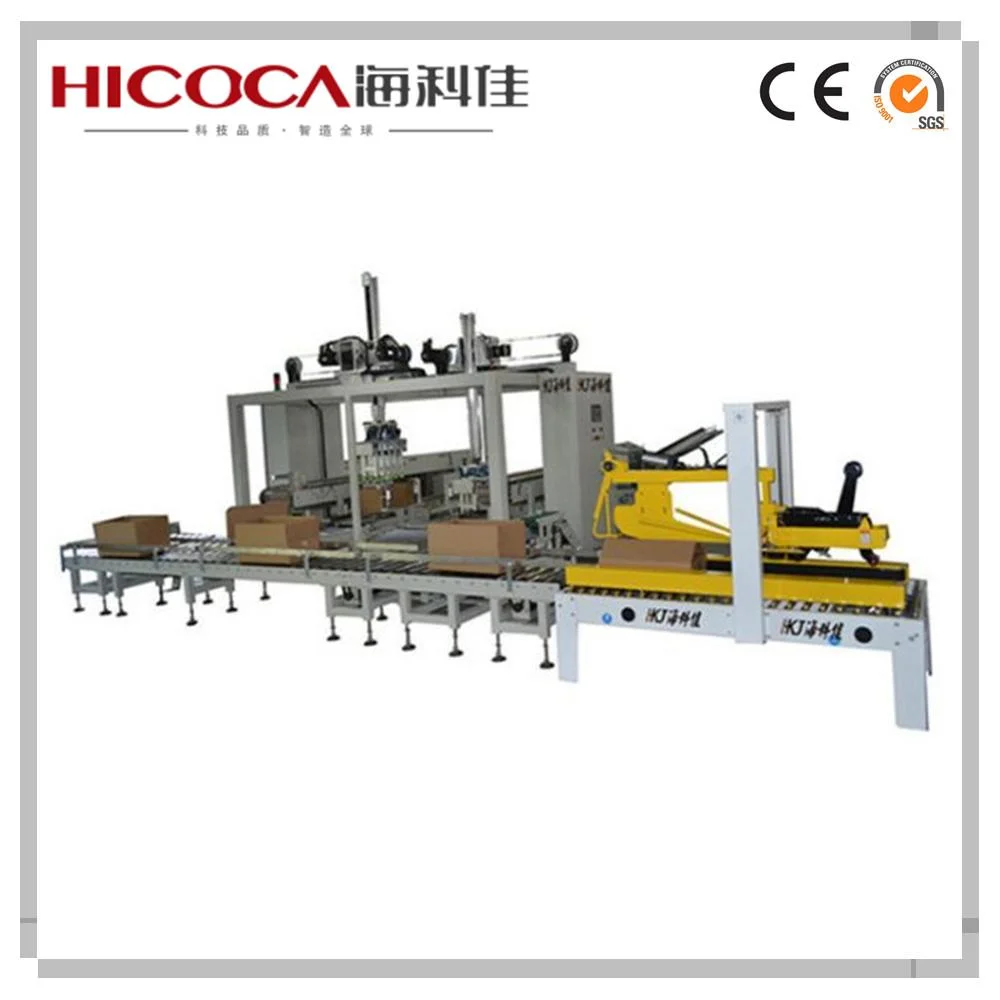 Automatic Carton Pouch Packing Machine with Case Box Sealing Erecting