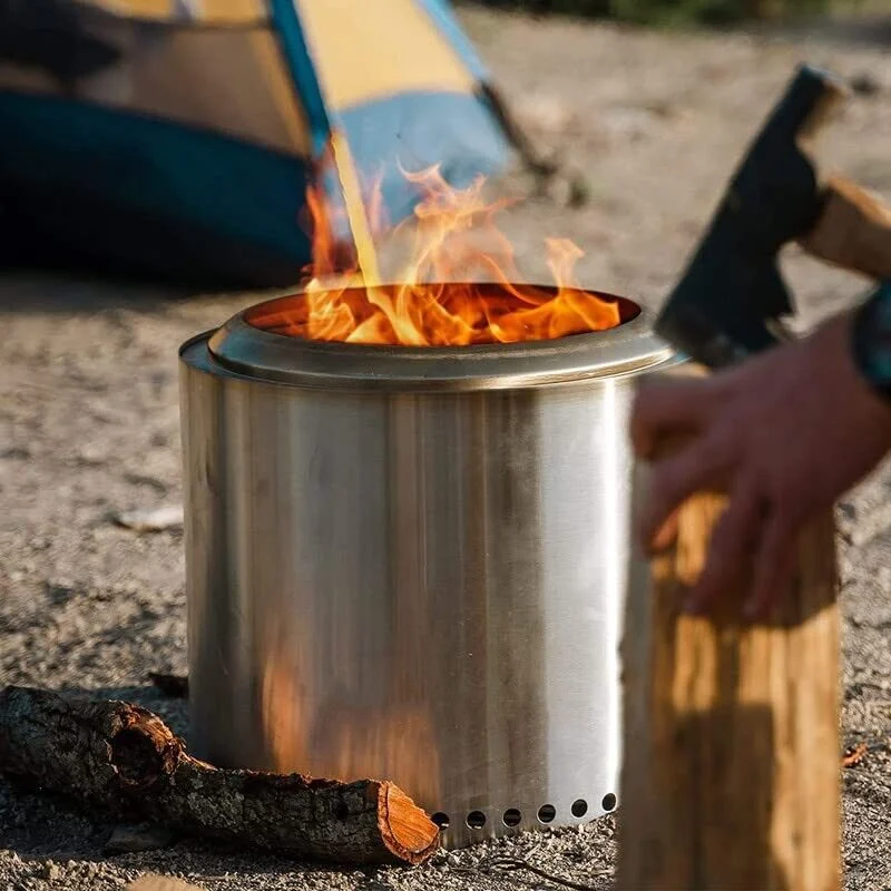 Tabletop Fire Pit avec poêle à bois Stand portable