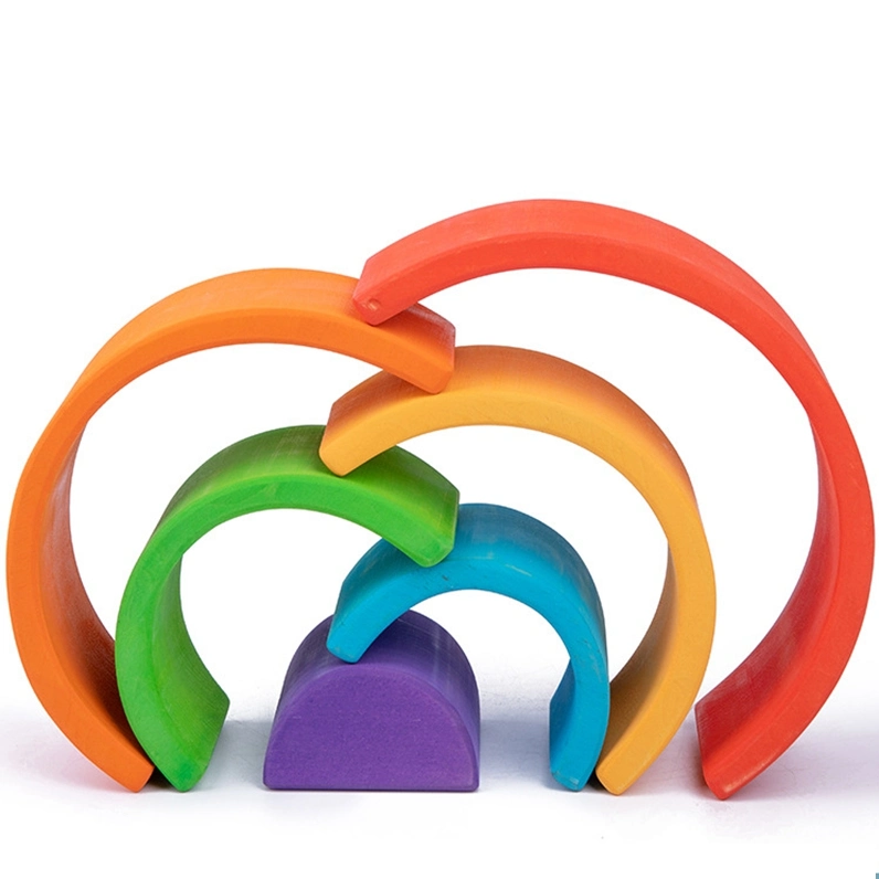 Rainbow Shape SetNesting Stacker jouer en bois Montessori Toys pour enfants