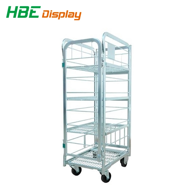 Supermarket Used Foldable Container Nest Wire Mesh Roll Cage