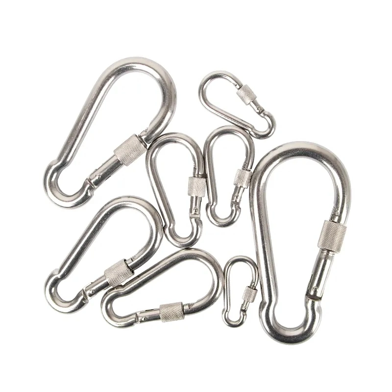 Quick Safety Hook D Carabiner Hooks Spring Snap Clip Keychain Climbing Buckles