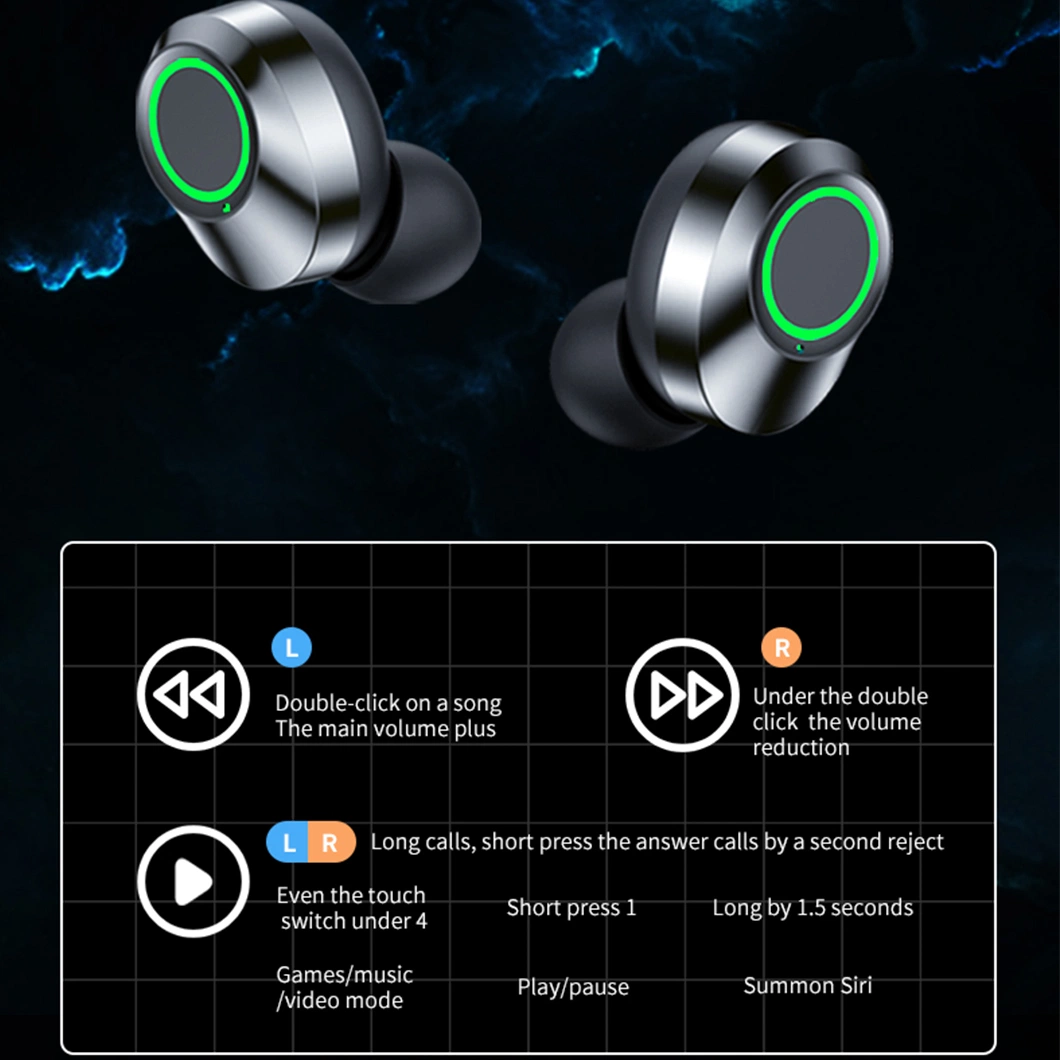 Casques hi-fi Bluetooth Tws in-ear écouteurs avec boîte de charge d'affichage Powerbank Écouteurs pour téléphone mobile Chargeing