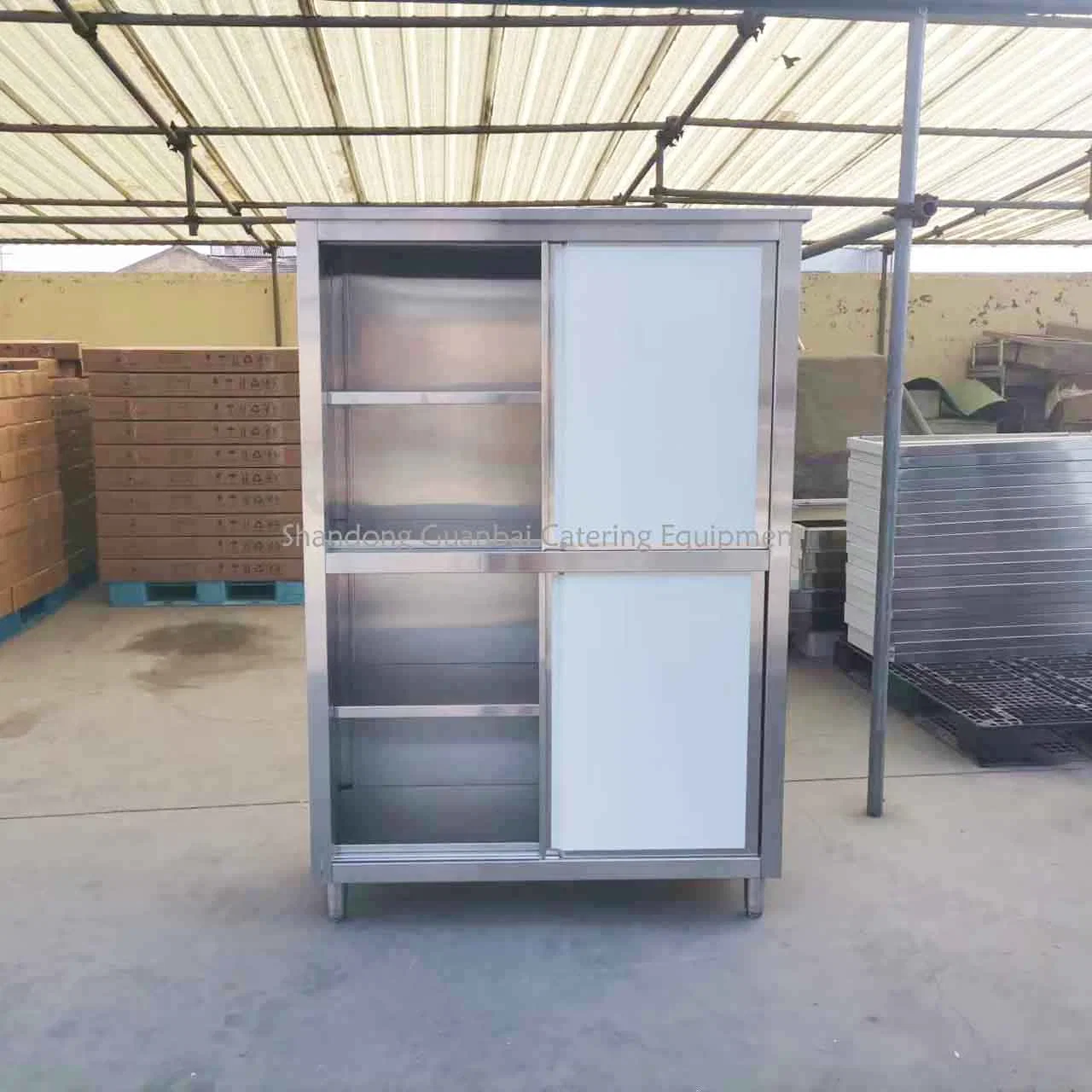 type 304 stainless steel cabinet metal hospital cabinet with four sliding door